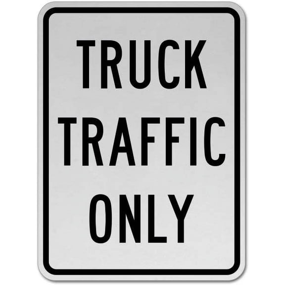 Traffic & Warehouse Signs - Truck Traffic Only Sign - Weather Approved Aluminum Street Sign, 0.04 Thickness - 18" X 24"