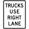 thumbnail image 1 of Traffic & Warehouse Signs - Trucks use right Lane - Weather Approved Aluminum Street Sign, 0.04 Thickness - 12" X 18", 1 of 5