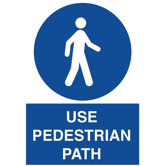 Traffic & Warehouse Signs - Use Pedestrian Path Sign - Weather Approved Aluminum Street Sign, 0.04 Thickness - 24" X 36"