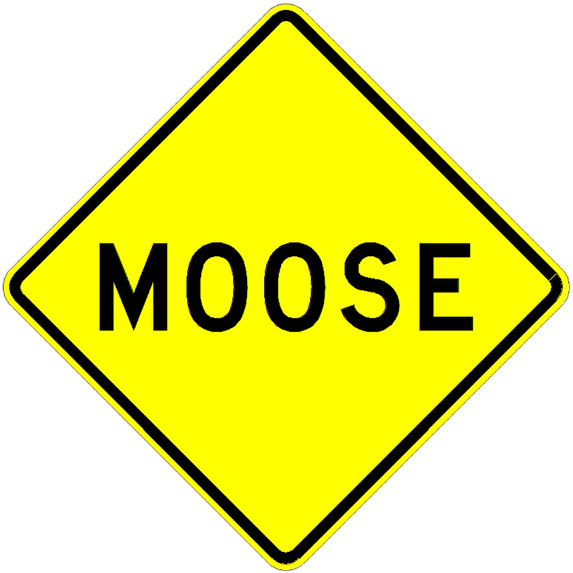 Traffic & Warehouse Signs - (Vermont) Moose Crossing - Weather Approved Aluminum Street Sign, 0.04 Thickness - 18" X 24"