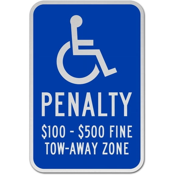 Traffic & Warehouse Signs - Virginia Accessible Tow Away Zone Penalty Sign - Weather Approved Aluminum Street Sign, 0.04 Thickness - 10" X 7"
