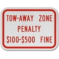 thumbnail image 1 of Traffic & Warehouse Signs - Virginia Tow Away Zone Penalty Sign - Weather Approved Aluminum Street Sign, 0.04 Thickness - 12" X 8", 1 of 5