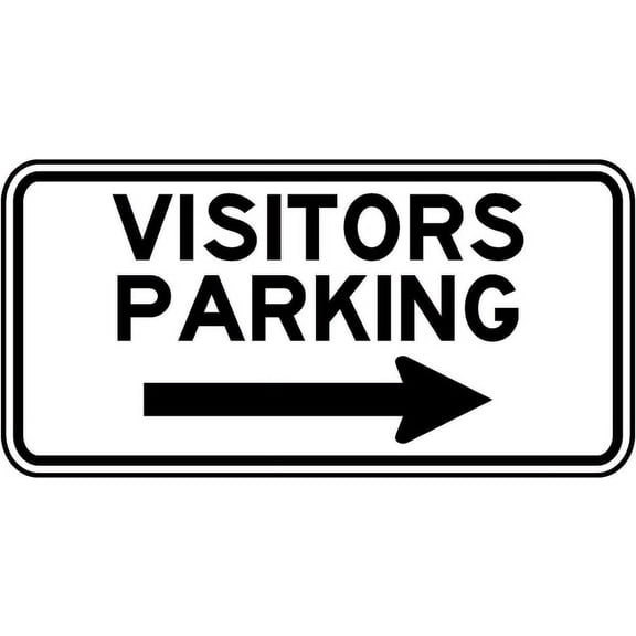 Traffic & Warehouse Signs - Visitors Parking (Right Arrow) Sign - Weather Approved Aluminum Street Sign, 0.04 Thickness - 10" X 7"