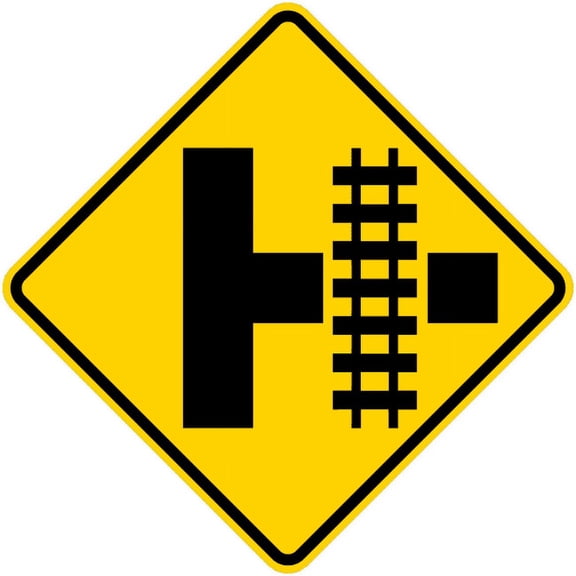 Traffic & Warehouse Signs - W10-3-Grade Crossing and Intersection Sign - Weather Approved Aluminum Street Sign, 0.04 Thickness - 12" X 18"