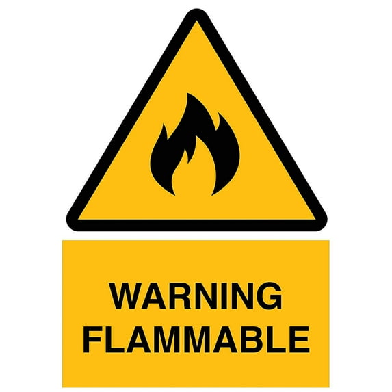 Traffic & Warehouse Signs - Warning Flammable Sign - Weather Approved Aluminum Street Sign, 0.04 Thickness - 12" X 8"