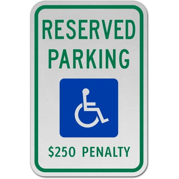 Traffic & Warehouse Signs - Washington Accessible Parking Sign - Weather Approved Aluminum Street Sign, 0.04 Thickness - 10" X 7"