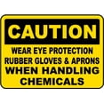 thumbnail image 1 of Traffic & Warehouse Signs - Wear Eye Protection Rubber Gloves Sign - Weather Approved Aluminum Street Sign, 0.04 Thickness - 18" X 24", 1 of 5