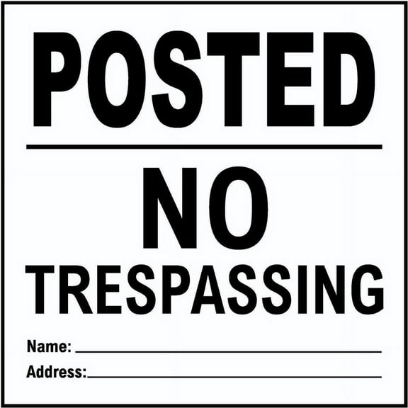 Traffic & Warehouse Signs - White Posted No Trespassing Sign - Weather Approved Aluminum Street Sign, 0.04 Thickness - 10" X 7"