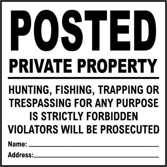 Traffic & Warehouse Signs - White Posted Private Property Sign - Weather Approved Aluminum Street Sign, 0.04 Thickness - 12" X 18"