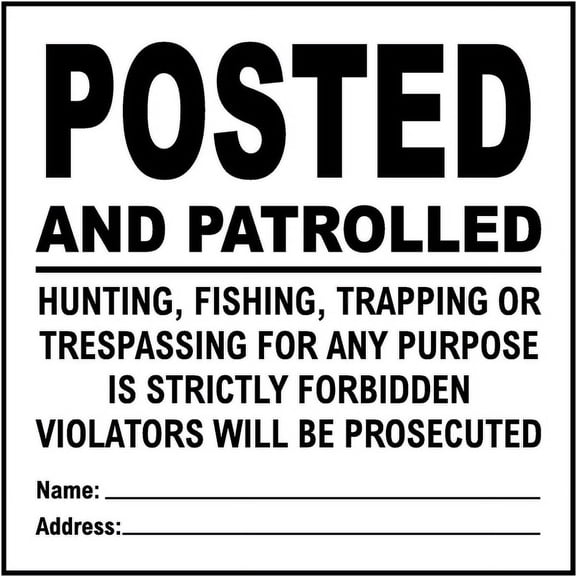Traffic & Warehouse Signs - White Posted and Patrolled Sign - Weather Approved Aluminum Street Sign, 0.04 Thickness - 10" X 7"