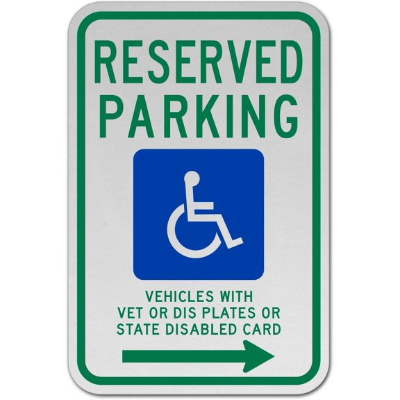 Traffic & Warehouse Signs - Wisconsin Reserved Parking Sign 2 - Weather Approved Aluminum Street Sign, 0.04 Thickness - 10" X 7"