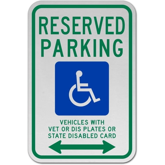 Traffic & Warehouse Signs - Wisconsin Reserved Parking Sign - Weather Approved Aluminum Street Sign, 0.04 Thickness - 10" X 7"