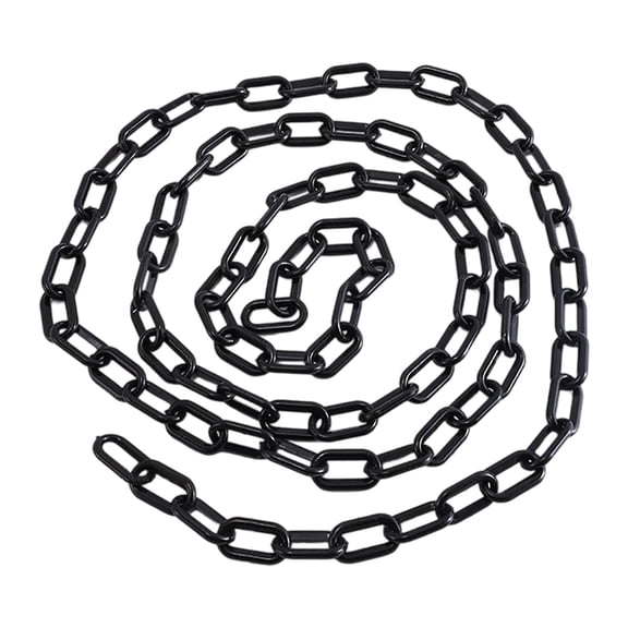 Black Plastic Traffic Warning Chain, 600cm, Heavy Duty Construction Barrier, Crowd Control, Safety