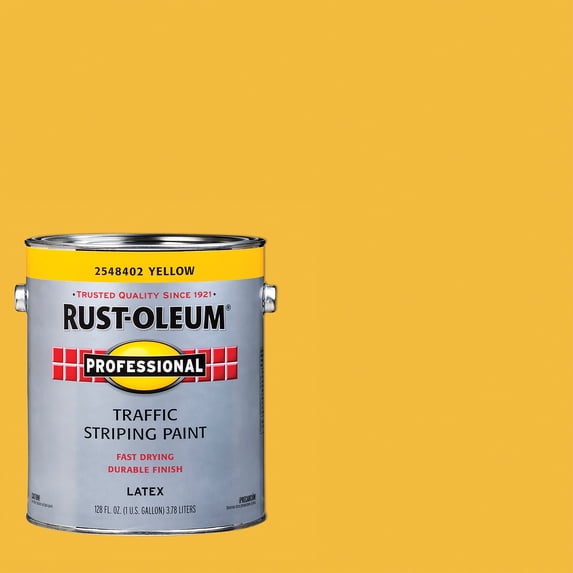 2 Pack, Traffic Yellow (150 Voc), Rust-Oleum Professional Flat Traffic Striping Paint- Gallon