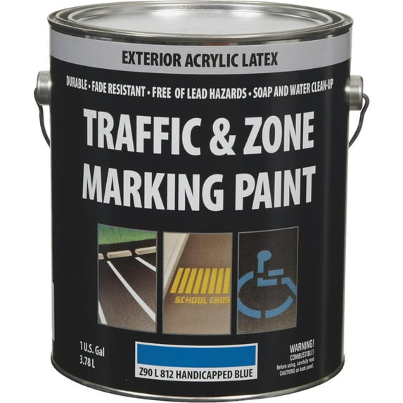 Sherwin-Williams Traffic & Zone Handicap Blue Latex Traffic Paint Z90L00812 - Durable - 1 gal