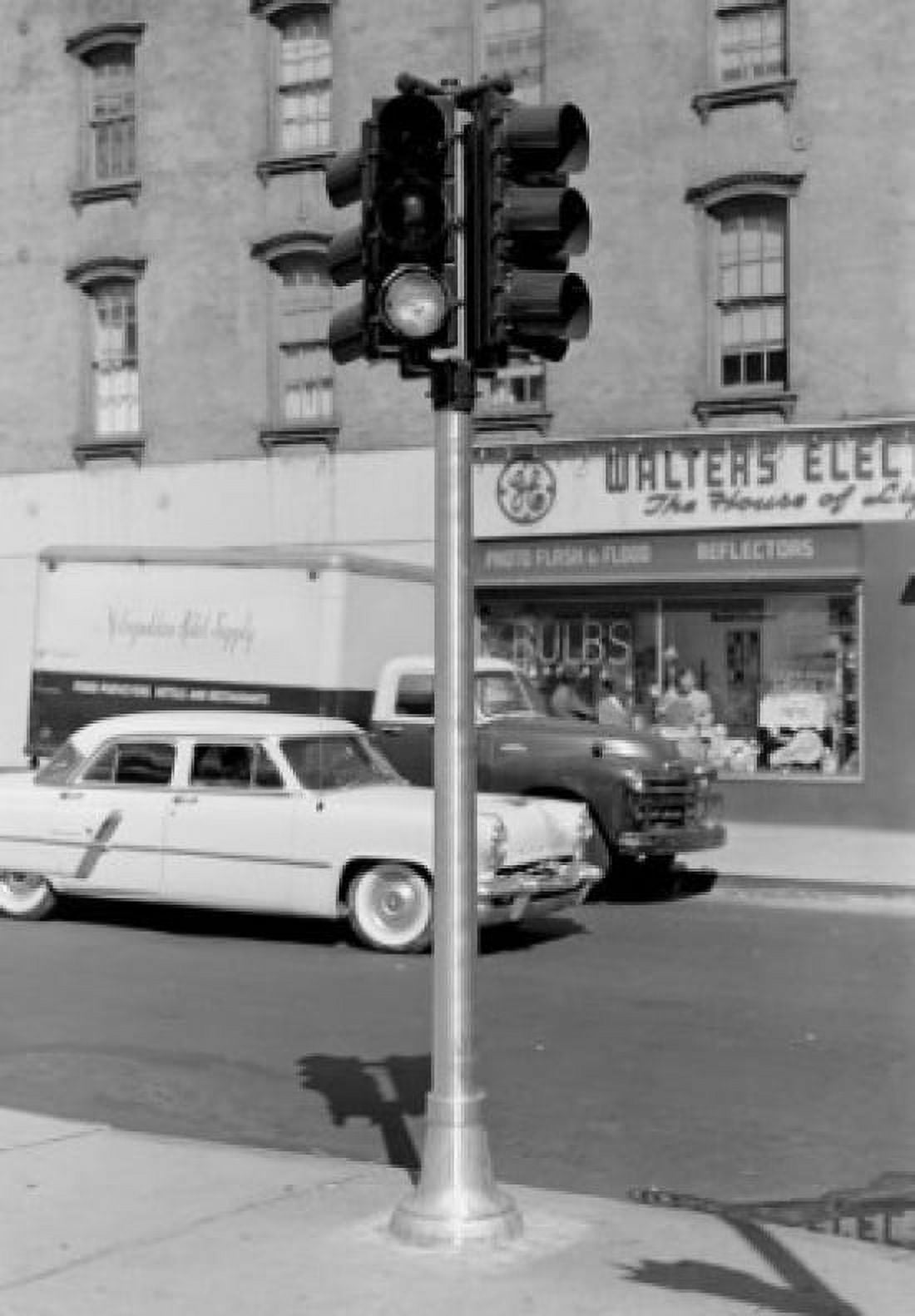 Traffic at traffic lights in street Canvas Art - (24 x 36)