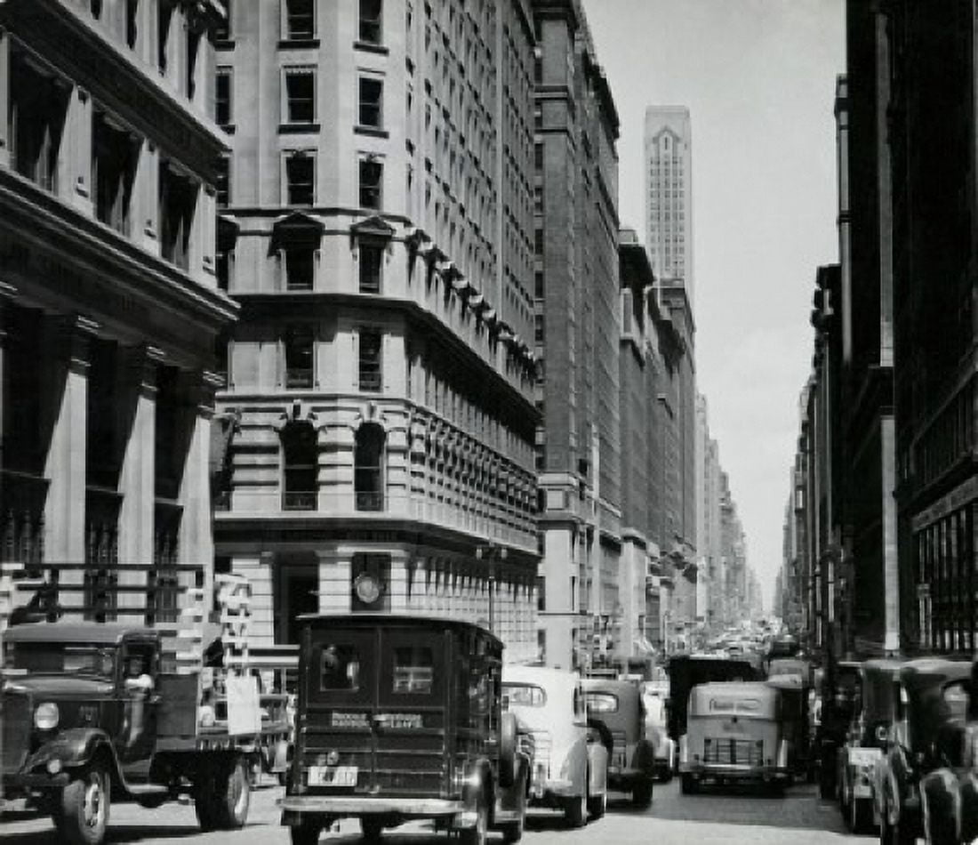 Traffic in the street New York City New York USA 1930 Canvas Art -  (18 x 24)