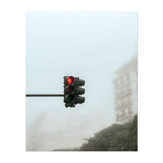 Traffic light - Buenos Aires Argentina Photography Minimalist City Street Photography Architecture Unframed Wall Art Print 16 x 20 inches