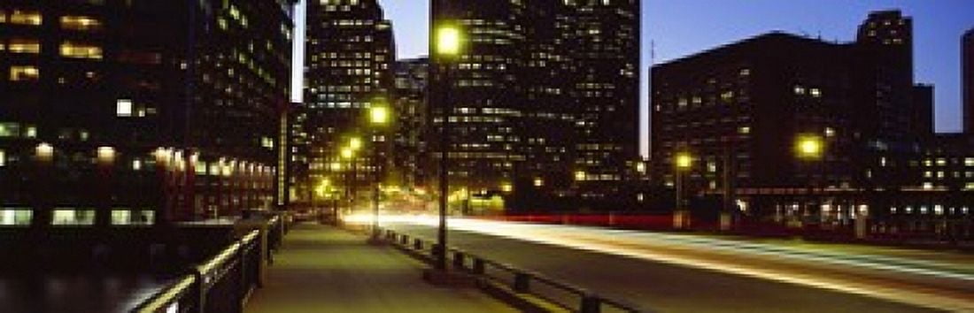 Traffic on a bridge in a city Northern Avenue Bridge Boston Suffolk County Massachusetts USA Canvas Art - Panoramic Images (18 x 6)