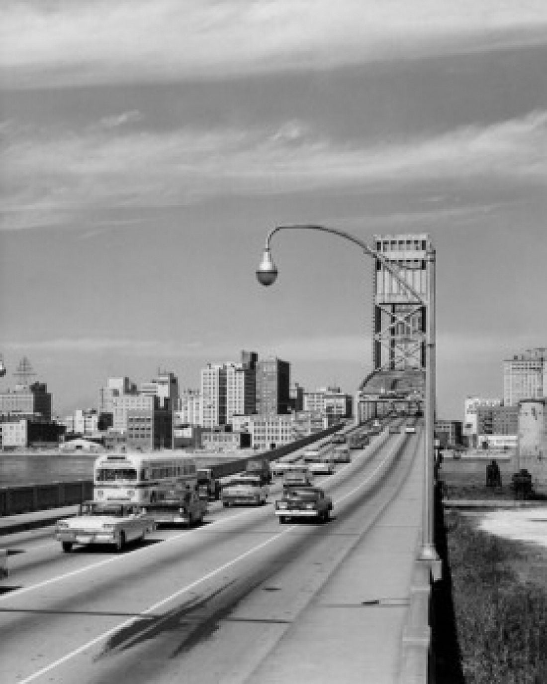 Traffic on a cantilever bridge Main Street Bridge St Johns River Jacksonville Florida USA Canvas Art - (18 x 24)