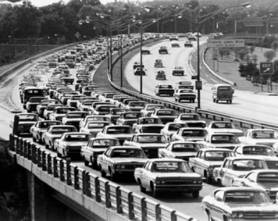 Traffic on a highway Long Island Expressway New York New York State USA Canvas Art - (18 x 24)