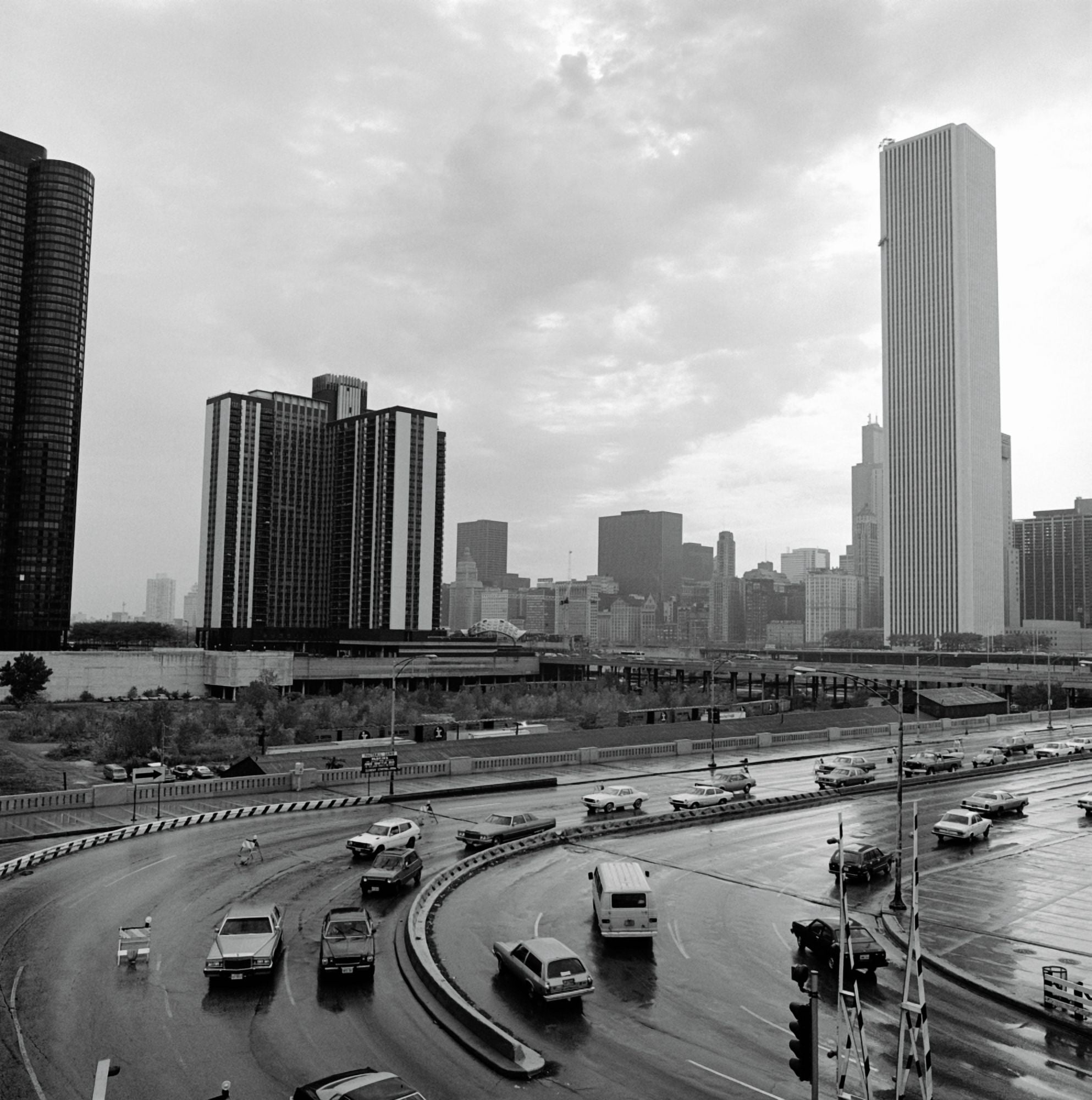 Traffic on a highway The S-Curve Lake shore Drive Chicago Cook County Illinois USA Canvas Art - Panoramic Images (24 x 24)