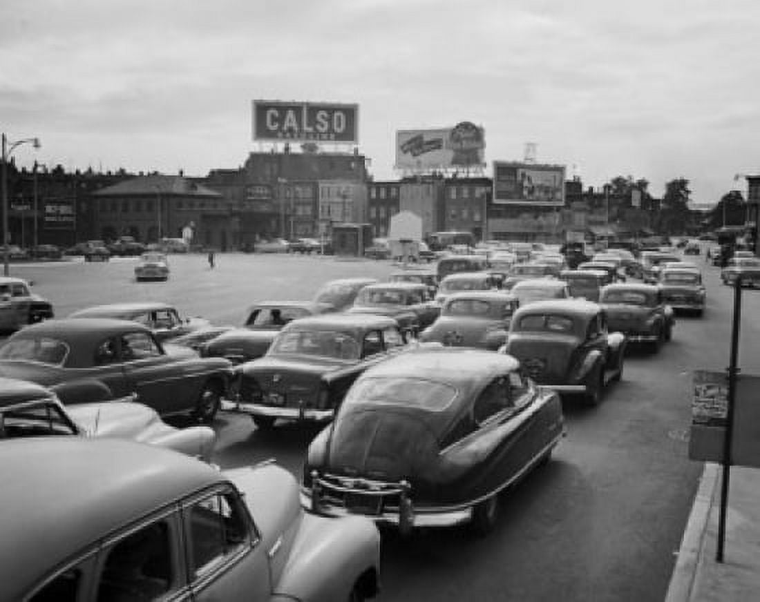 Traffic on a road Boston Massachusetts USA Canvas Art - (18 x 24)