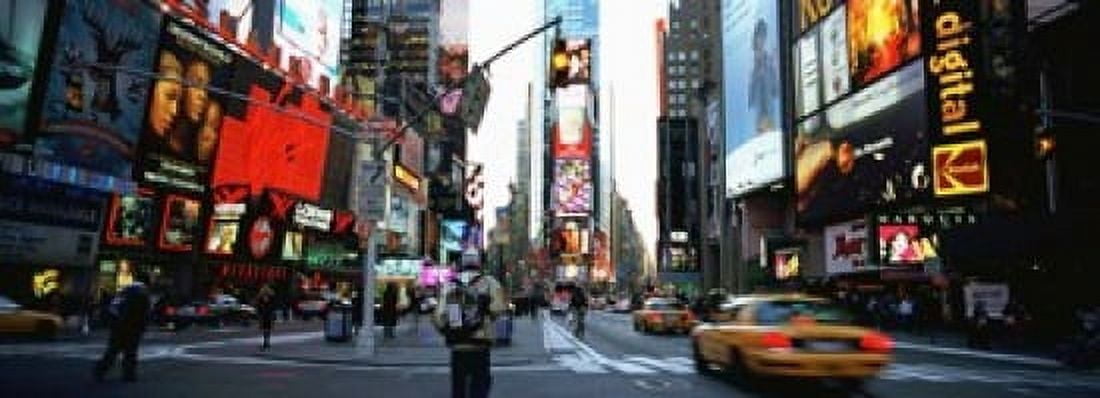 Traffic on a road Times Square New York City New York USA Canvas Art - Panoramic Images (18 x 7)