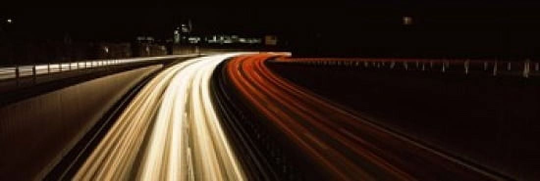 Traffic on a road at evening Highway B14 Stuttgart Baden-Wurttemberg Germany Canvas Art - Panoramic Images (18 x 6)