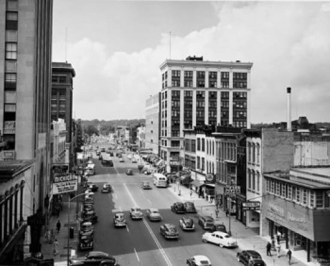 Traffic on a road in a city Kalamazoo Michigan USA Canvas Art - (18 x 24)