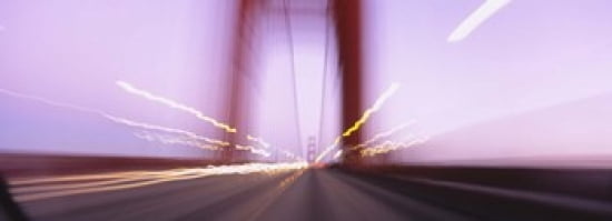 Traffic on a suspension bridge Golden Gate Bridge San Francisco California USA Canvas Art - Panoramic Images (36 x 13)