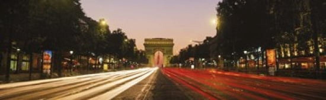 Traffic on the road Avenue des Champs-Elysees Arc De Triomphe Paris Ile-de-France France Canvas Art - Panoramic Images (15 x 5)