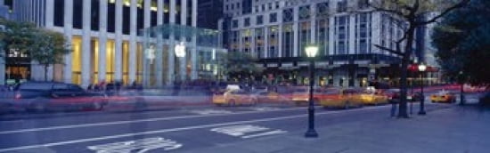Traffic on the road Fifth Avenue Manhattan New York City New York State USA Canvas Art - Panoramic Images (36 x 12)