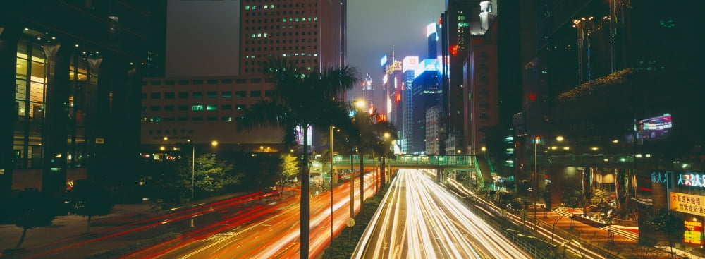 Traffic on the road Hong Kong China Canvas Art - Panoramic Images (27 x 9)
