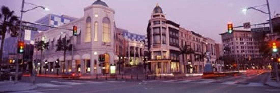 Traffic on the road Rodeo Drive Beverly Hills Los Angeles County California USA Canvas Art - Panoramic Images (18 x 6)
