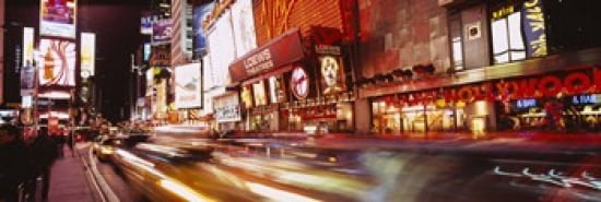 Traffic on the road Times Square Manhattan New York City New York State USA Canvas Art - Panoramic Images (36 x 12)