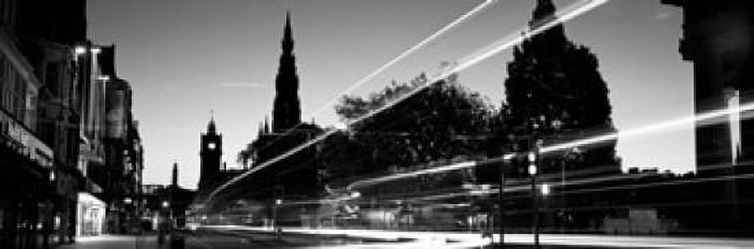 Traffic on the street Princes Street Edinburgh Scotland Canvas Art - Panoramic Images (36 x 12)