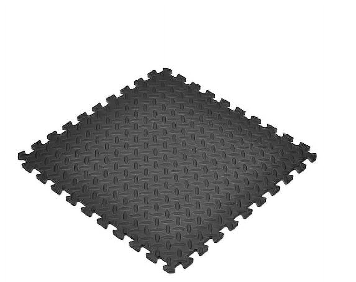 TrafficMaster 24" x 24" Foam Interlocking Gym Floor Tiles, Charcoal 4