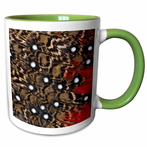 Tragopan feathers and spots of white 01 11oz Two-Tone Green Mug mug-250202-7