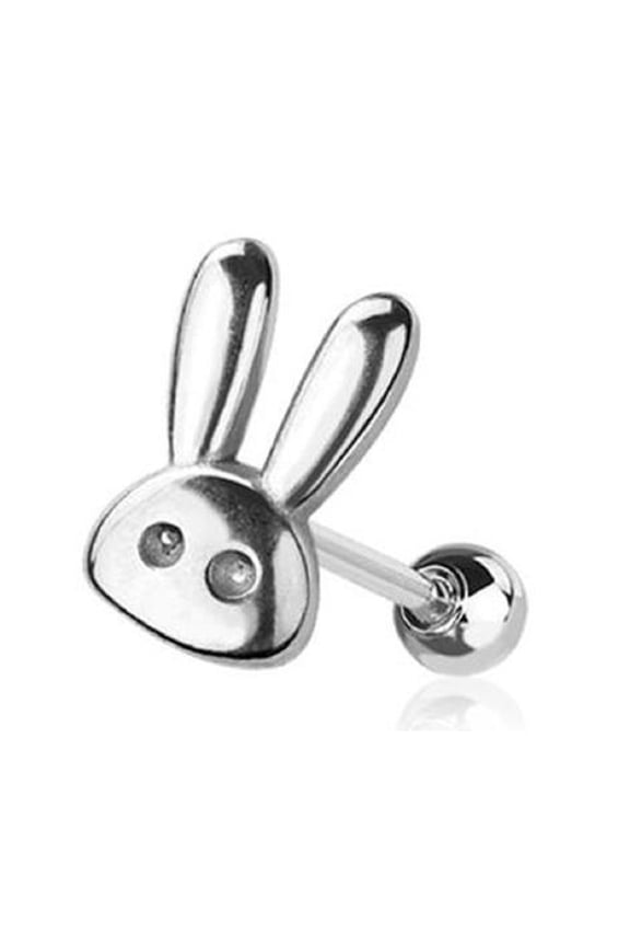 Tragus Bunny Rabbit top 316L Surgical Steel Cartilage, Barbell Studs