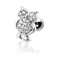 thumbnail image 1 of Tragus CZ PAVED OWL TOP 316L SURGICAL STEEL CARTILAGE BARBELL, 1 of 1