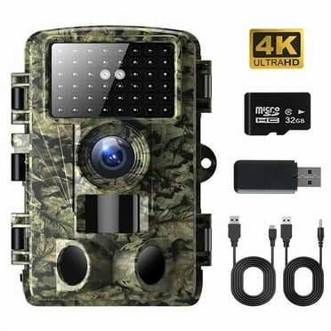Trail Camera - 4K 48MP Game Camera with Night Vision, 0.05s Trigger Motion Activated, IP66 Waterproof, 130 Wide-Angle & 46pcs No Glow Infrared LEDs for Outdoor Wildlife Hunting