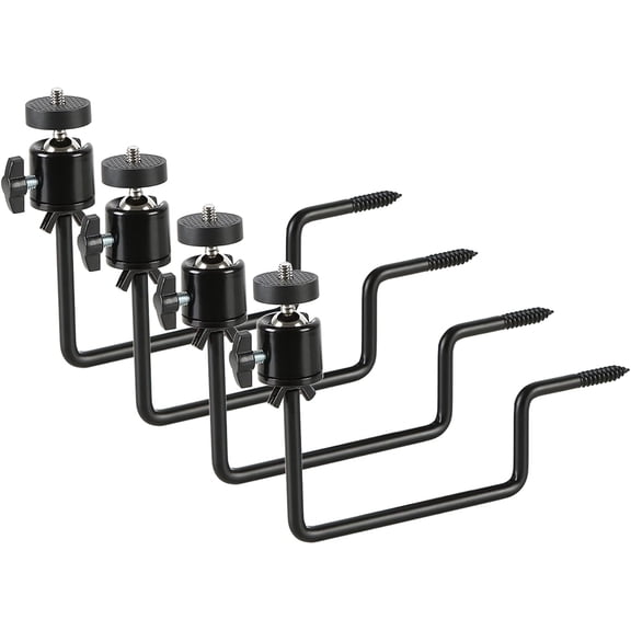 Trail Camera Mount, 4 Pcs Trail Camera Holder with 1/4 in Screw,Hunting Accessories,360 Adjustable Tree Screw Mounting Bracket for Game Cameras, Solar Panels, etc, Easy to Install & Heavy duty