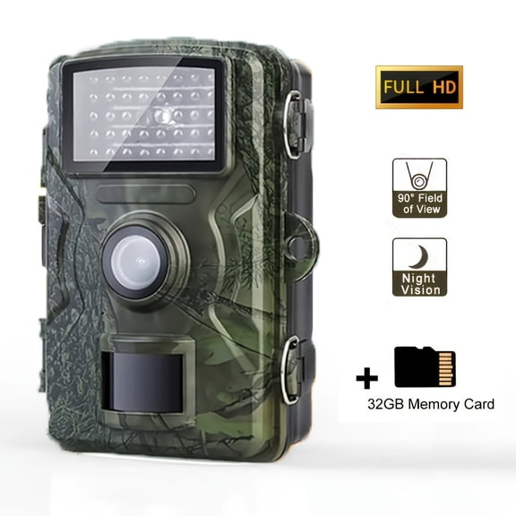 Trail Camera, Super-Low-Light Sensitivity, 120 View Angle, 48MP 1296p, Night Vision, Motion Activated, Fast 0.2s Trigger Speed, Waterproof For Home Surveillance & Outdoor Wildlife Hunting
