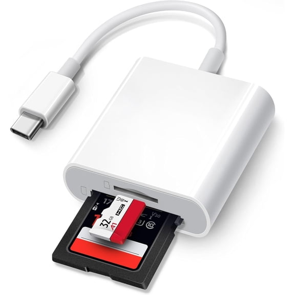 Trail Camera USB C SD Card Reader,  2 in 1 USB-C to Memory Card Adapter with SD MicroSD Dual-Slot Compatible with  15 iPad  MacBook Pro/Air/Mini  Android Laptop
