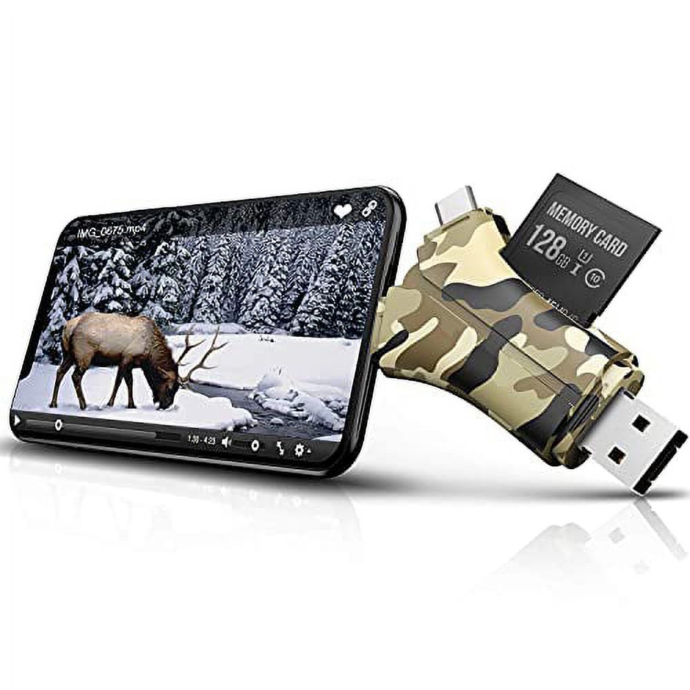 Trail Camera Viewer SD Card Reader 4 in 1 SD and Micro SD Memory Card