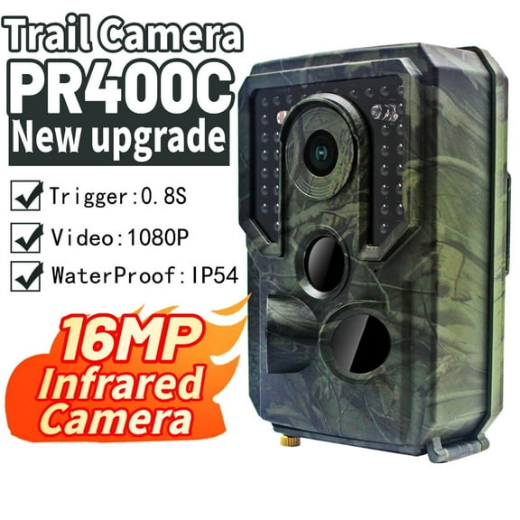 Trail Camera with Night Vision, 16Mp Hd Wildlife Scouting Camera, Pir Motion Activated for Outdoor Security, Waterproof Design