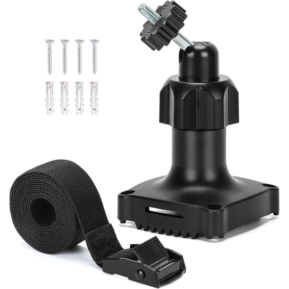 Trail Cameras Mount, Holder for Game Camera, Outdoor Camera Mounting Bracket with Universal 1/4" -20 Threaded 360Rotating Adjustable, Lock on Tree Stands with Strap