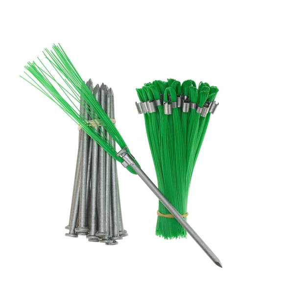 Whisker Flags -Green with Heavy Duty Steel Stakes Survey Markers (25-Pack) Trail Chasers