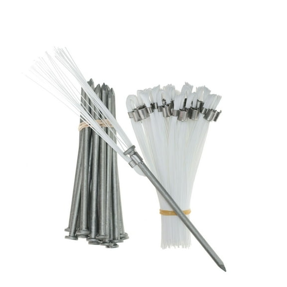 Trail Chasers 6 " White Sports and Survey Flag Markers with Heavy Duty Stakes 25 pack